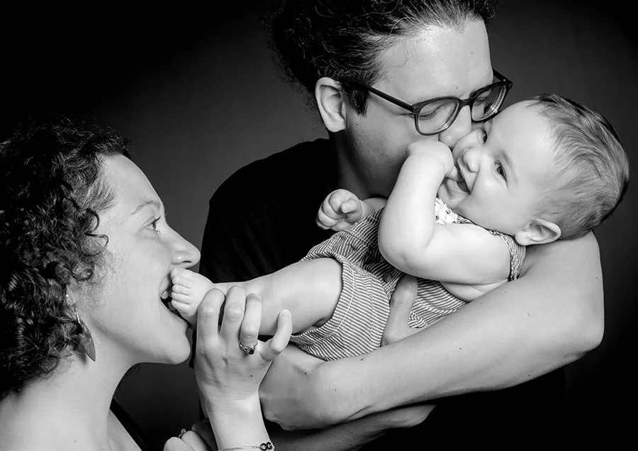 Séance photo en famille avec un bébé de 1 an